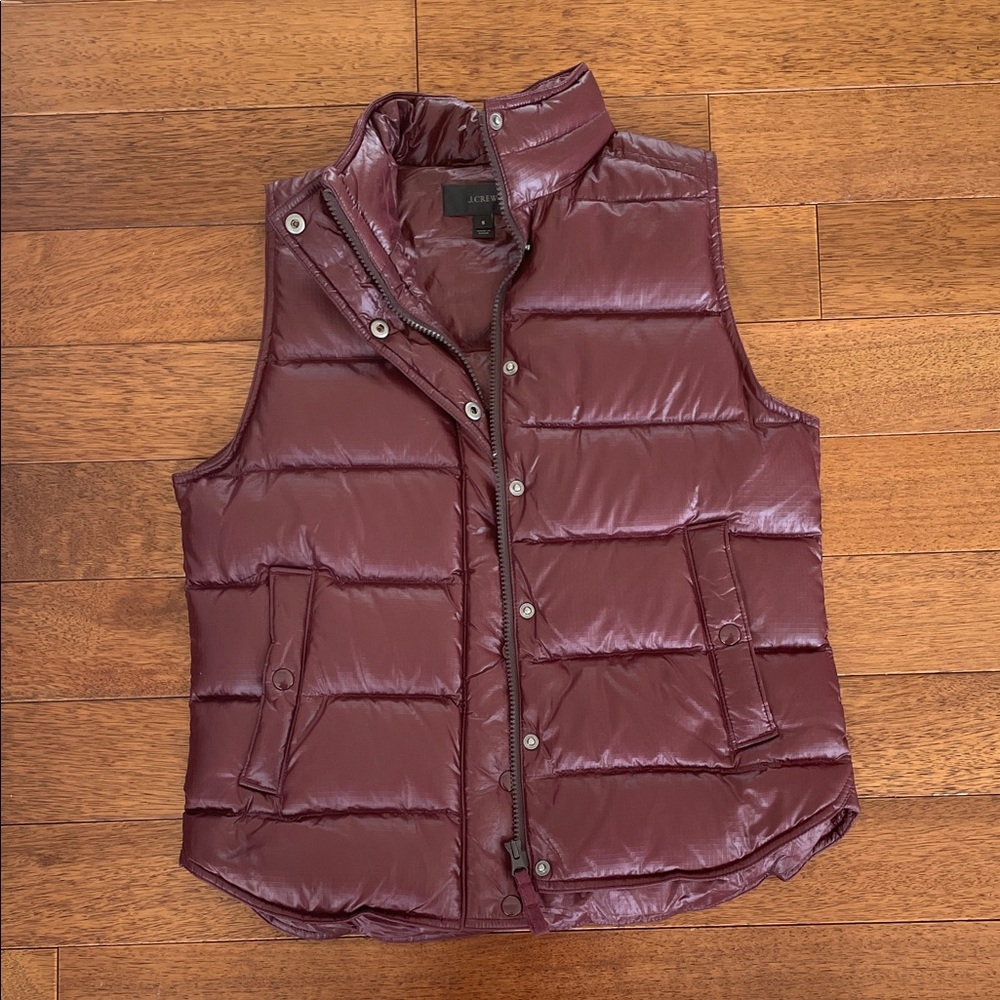J. Crew Women's Maroon Puffer Vest